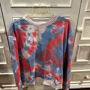 Pink Lily Red and Blue Tie-Dye Sweatshirt